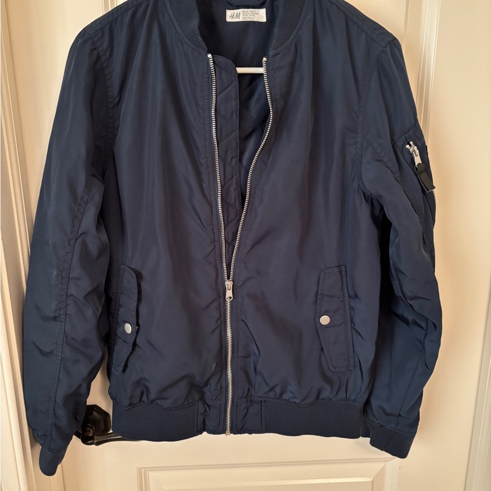 H&M Dark Blue Bomber Jacket
